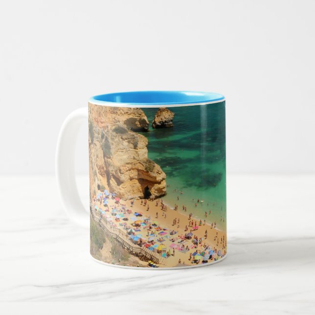 The Beautiful beaches of the Algarve Two-Tone Coffee Mug (Front Left)