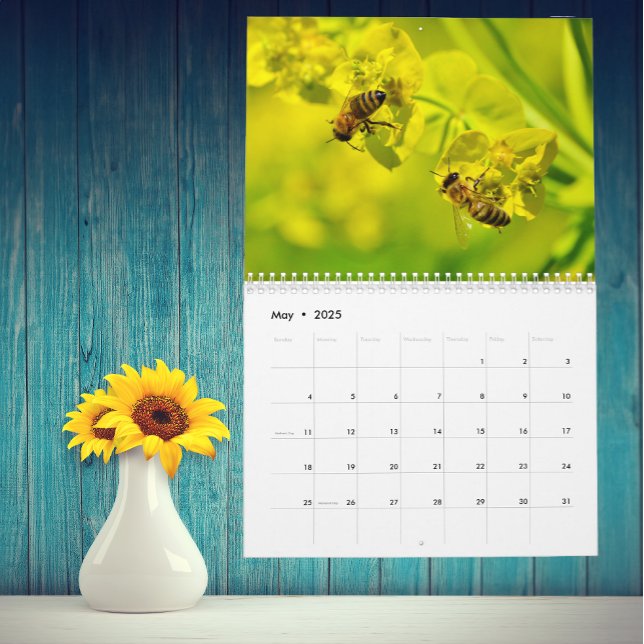 The Beautiful Bee & Flower Calendar Any Year (Creator Uploaded)