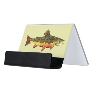The Beautiful Brook Trout Desk Business Card Holder