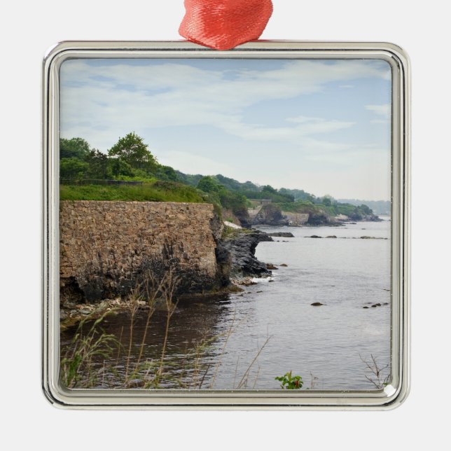 The beautiful coast of Newport Rhode Island Metal Tree Decoration (Front)