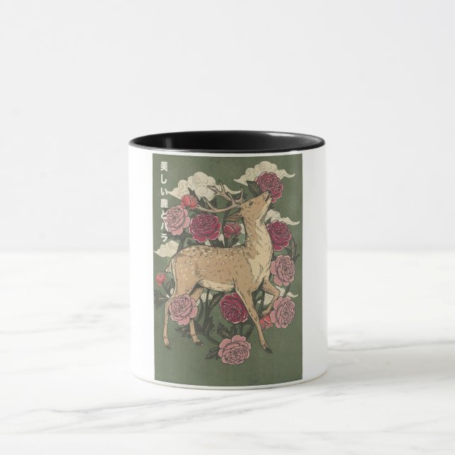 The Beautiful Deer And Roses Mug (Center)