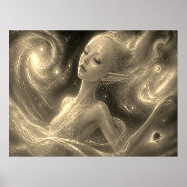 The Beautiful Dreamer Floating In Outer Space Wall Poster (Front)