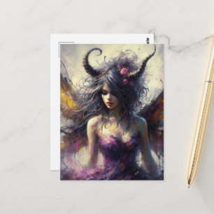The Beautiful Fairy in Purple with Horns  Postcard