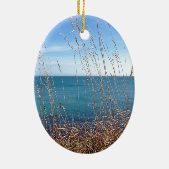 The beautiful Grass and Sea Ceramic Tree Decoration (Back)
