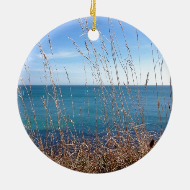 The beautiful Grass and Sea Ceramic Tree Decoration (Back)