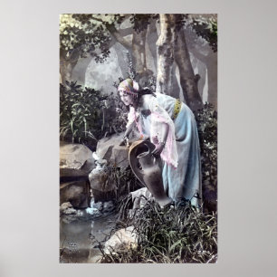 The Beautiful Maiden Romantic French 1906 Vintage Poster