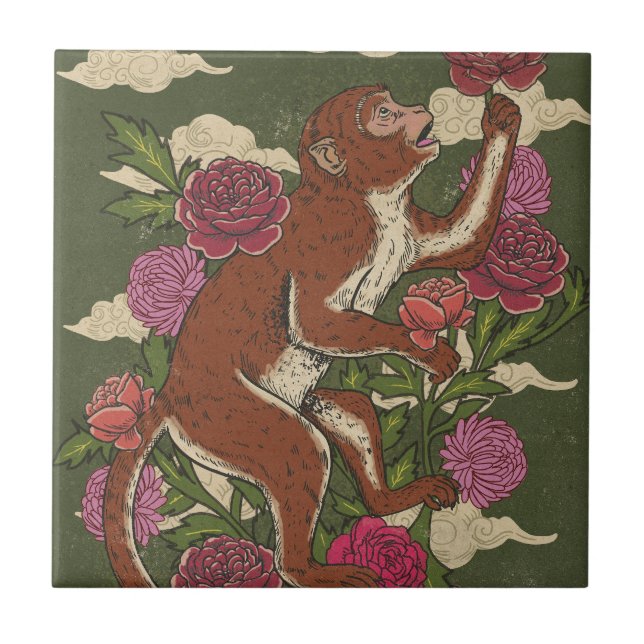 The Beautiful Monkey Tile (Front)