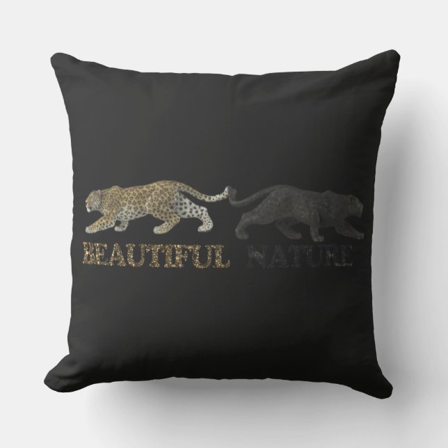 The beautiful nature leopard  cushion (Front)