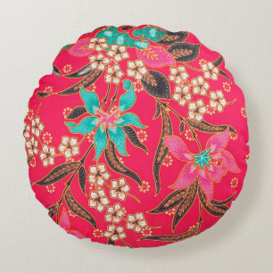 The beautiful of art Malaysian and Indonesian Bati Round Cushion