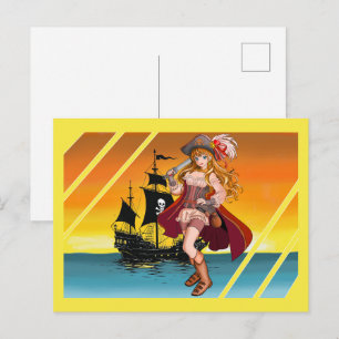 The beautiful pirate. postcard