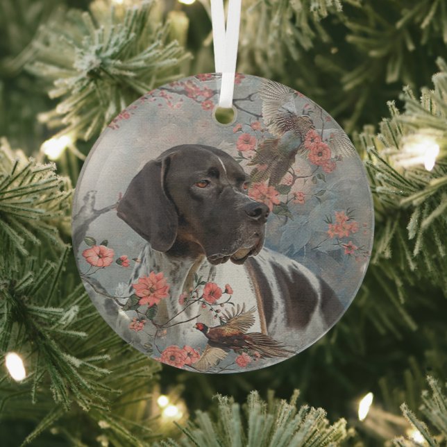 The beautiful pointer  glass tree decoration (Insitu)