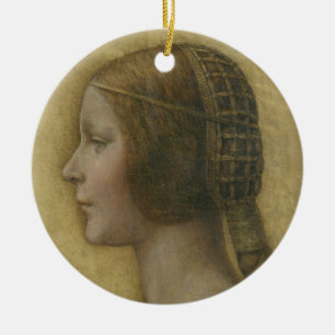 The Beautiful Princess (by Leonardo da Vinci) Ceramic Tree Decoration
