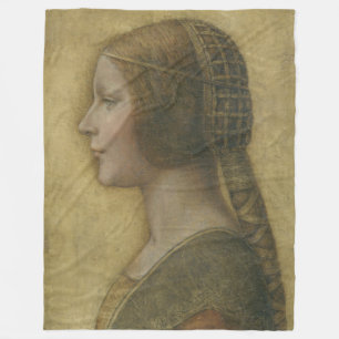 The Beautiful Princess (by Leonardo da Vinci) Fleece Blanket