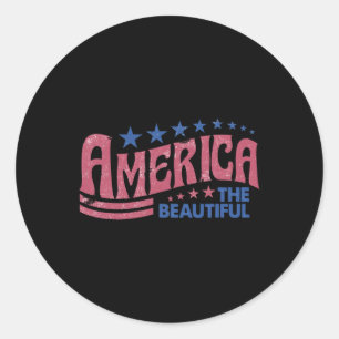 The Beautiful Retro Vintage American 4th Of July Classic Round Sticker