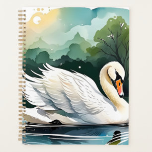The beautiful swan on the lake is a sight to behol planner