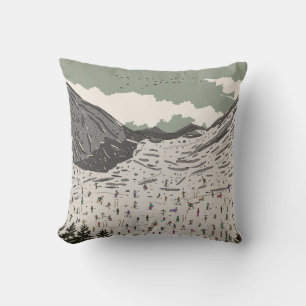 The Beautiful Winter Ski Landscape Cushion