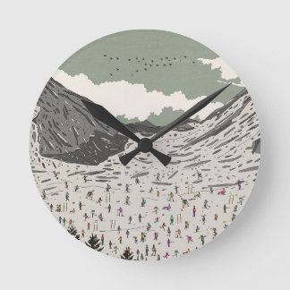 The Beautiful Winter Ski Landscape Round Clock