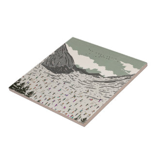 The Beautiful Winter Ski Landscape Tile