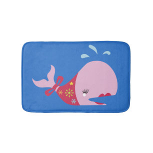 The Beauty Beneath_Pinkie The Whale_adorable_blue Bath Mat