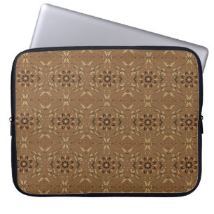 The beauty flower motifs on Kawung batik design wi Laptop Sleeve