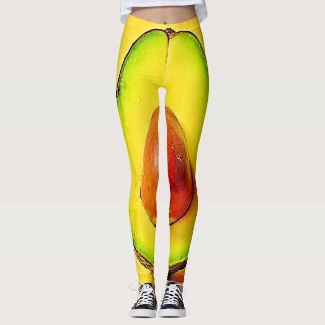 The Beauty of a Healthy Avocado Design Leggings (Front)