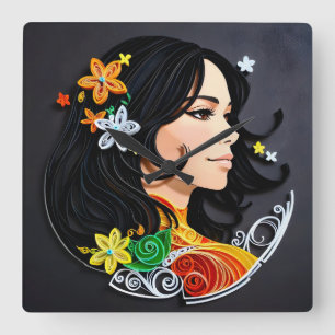 The Beauty of a Madam. Square Wall Clock