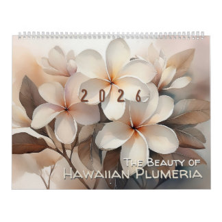 The Beauty of Hawaiian Plumeria Large Calendar