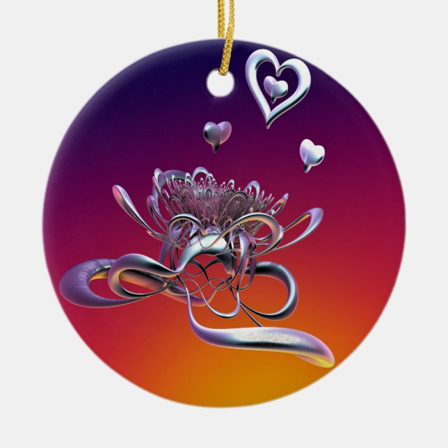 The Beauty of Hearts Ceramic Tree Decoration (Front)