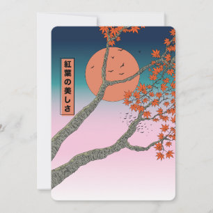 The beauty of maple leaves thank you card
