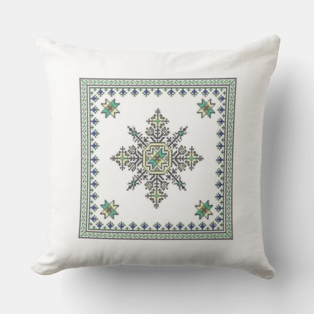 The Beauty of Moroccan Embroidery Cushion (Front)