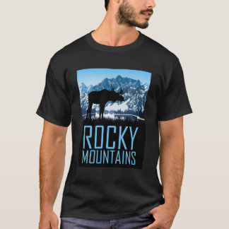 The Beauty Of Rocky Mountains Nature Illustration T-Shirt