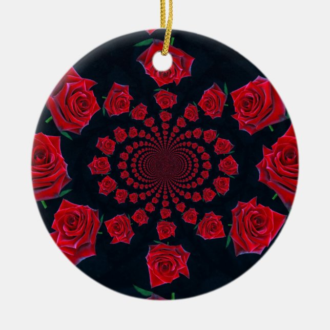 The Beauty of Roses: Floral Fantasy  Ceramic Tree Decoration (Front)