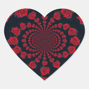 The Beauty of Roses: Floral Fantasy  Heart Sticker