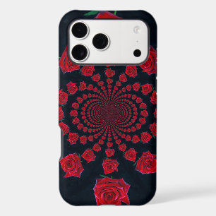 The Beauty of Roses   Red & Black Kaleidoscope Flo
