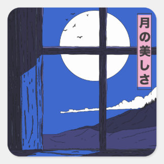 The Beauty of the Moon Square Sticker