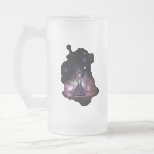 The Beauty Of Trilia Fractal Art Portrait Frosted Glass Beer Mug