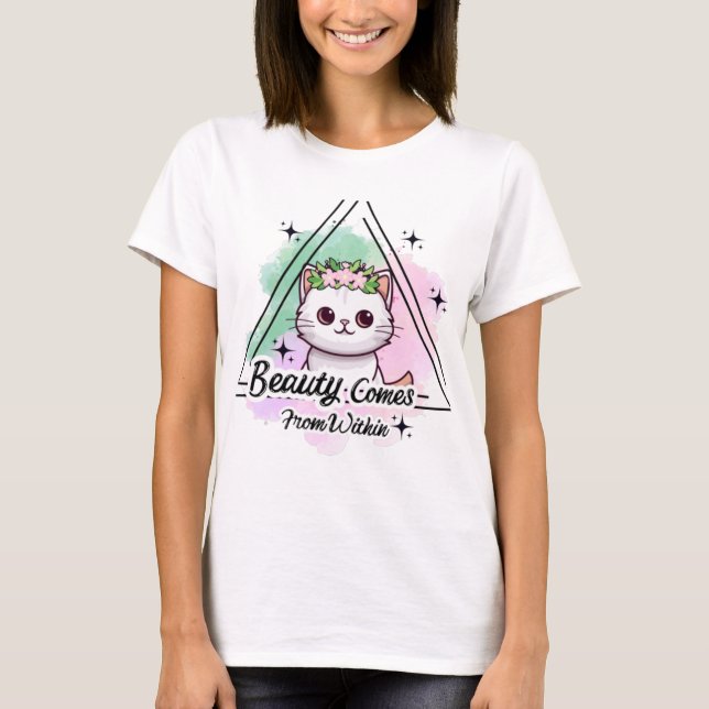 The Beauty Within Cat Graphic T-Shirt (Front)