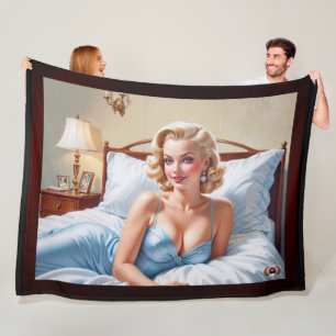 The Bed Is Just Fine AI Concept Art by Xzendor7 Fleece Blanket