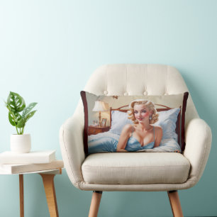 The Bed Is Just Fine AI Concept Art by Xzendor7 Lumbar Cushion