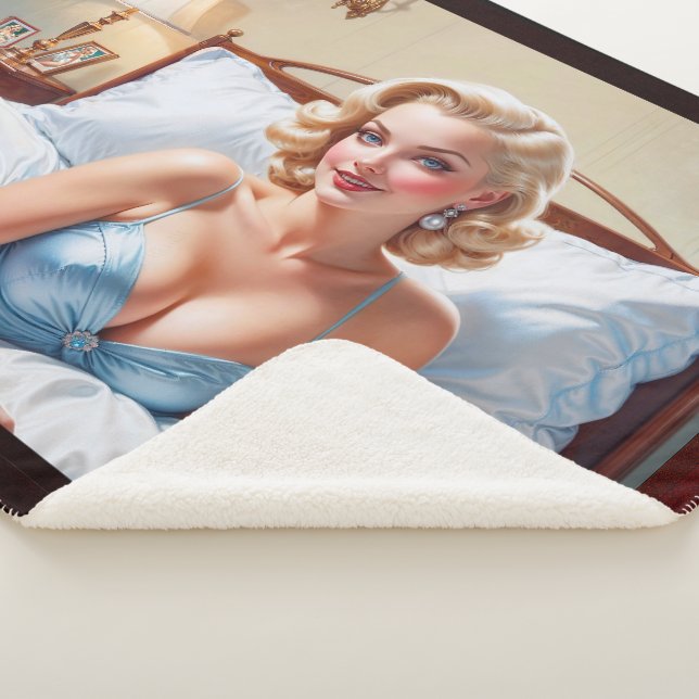 The Bed Is Just Fine AI Concept Art by Xzendor7 Sherpa Blanket (3/4)