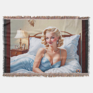 The Bed Is Just Fine AI Concept Art by Xzendor7 Throw Blanket