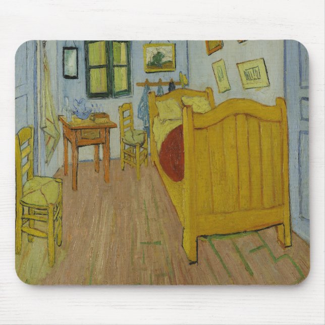 The Bedroom by Vincent van Gogh Mouse Mat (Front)