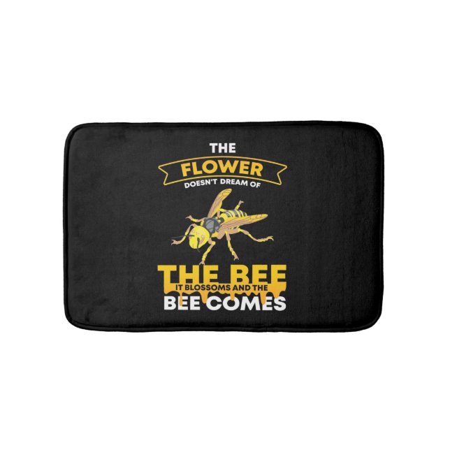 The Bee Comes Bath Mat (Front)