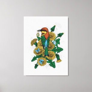 The bee eater with the golden pendant canvas print