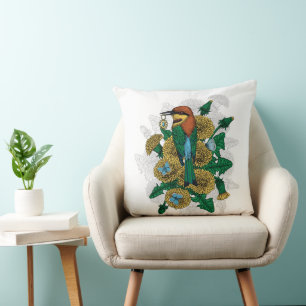 The bee eater with the golden pendant cushion