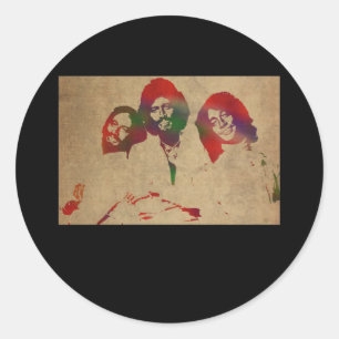 The Bee Gees Watercolor Portrait Classic Round Sticker