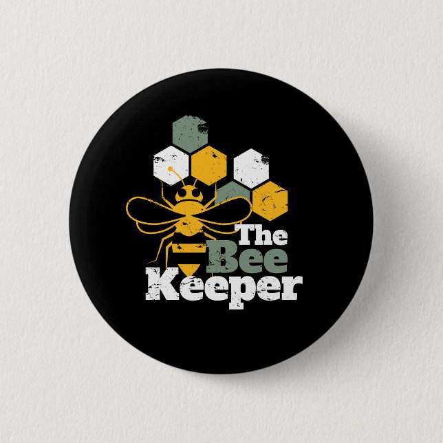 The Bee Keeper Funny Honey Bee Lover 6 Cm Round Badge (Front)