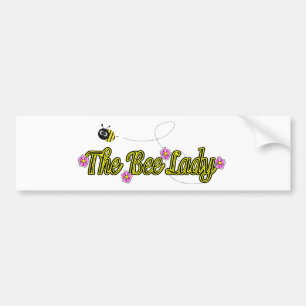 the bee lady with flowers bumper sticker