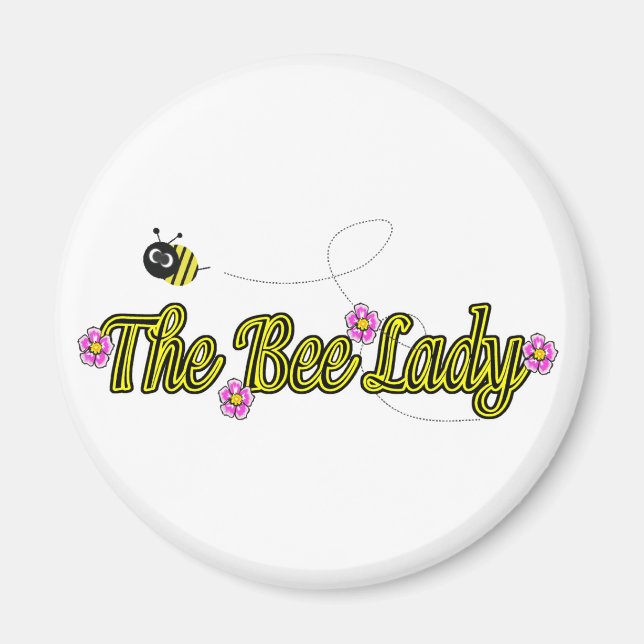 the bee lady with flowers magnet (Front)