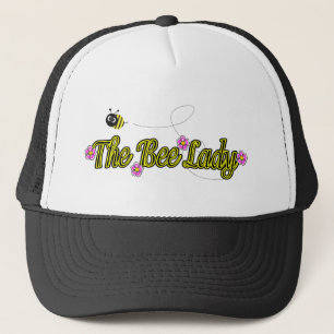 the bee lady with flowers trucker hat